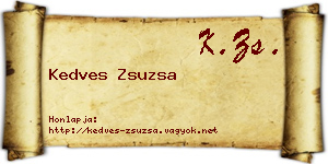 Kedves Zsuzsa névjegykártya